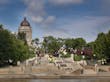 Rio Assiniboine e Edifício Legislativo de Manitoba ao fundo