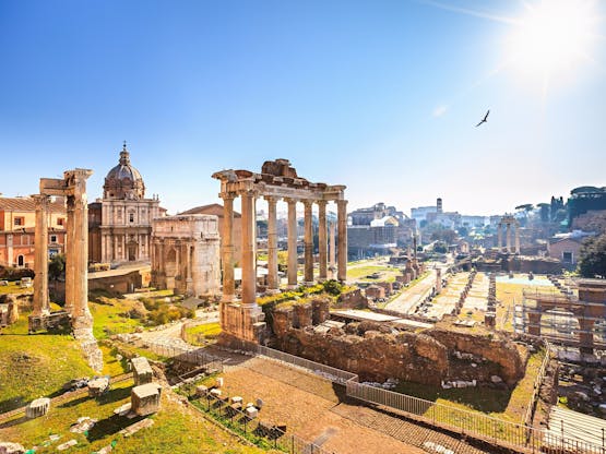 Ruínas do antigo Forum Romano. Roma, Itália